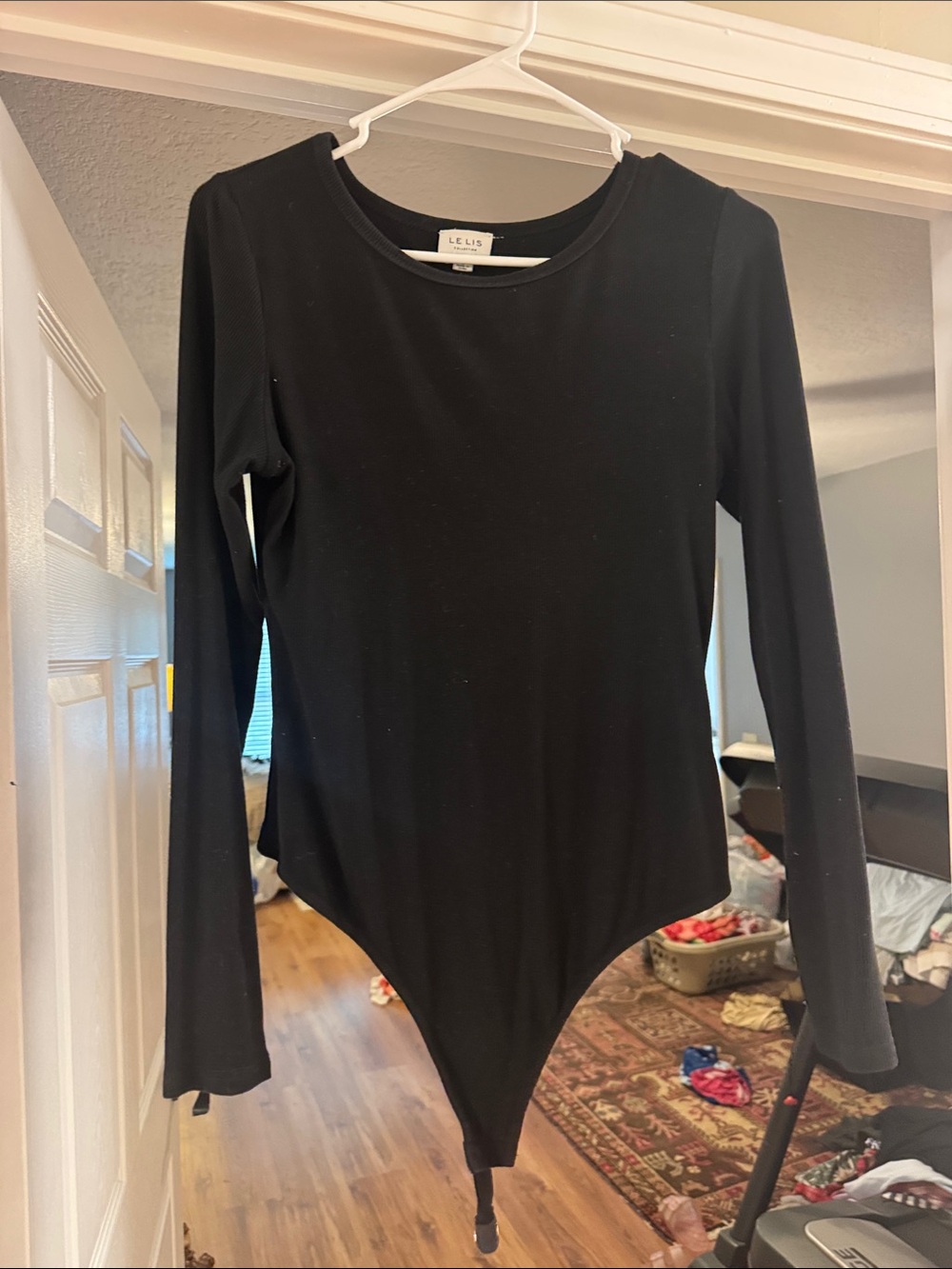 Le Lis Black Long Sleeve Stretch Bodysuit
